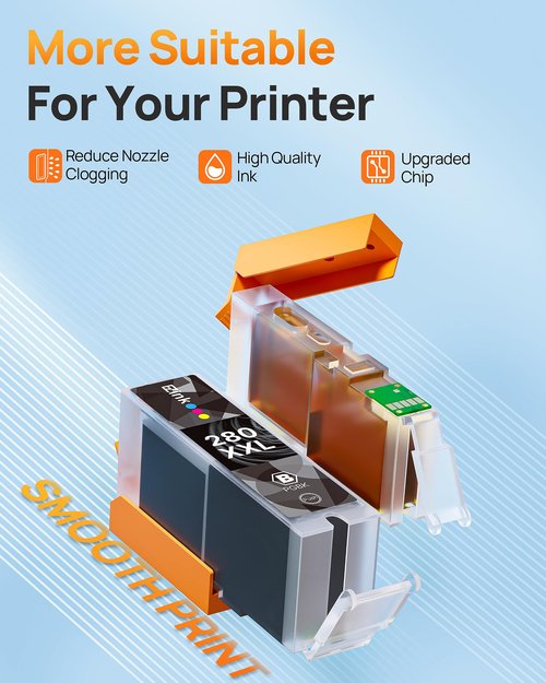 E-Z Ink Compatible Ink Cartridge Replacement for Canon PGI-280XXL CLI-281XXL 280 XXL 281 XXL Compatible with TR8620a TR8620 TS702a TS9520 TS9521C TR8520 TS6220 TS6320 TS8220 (5 Pack)