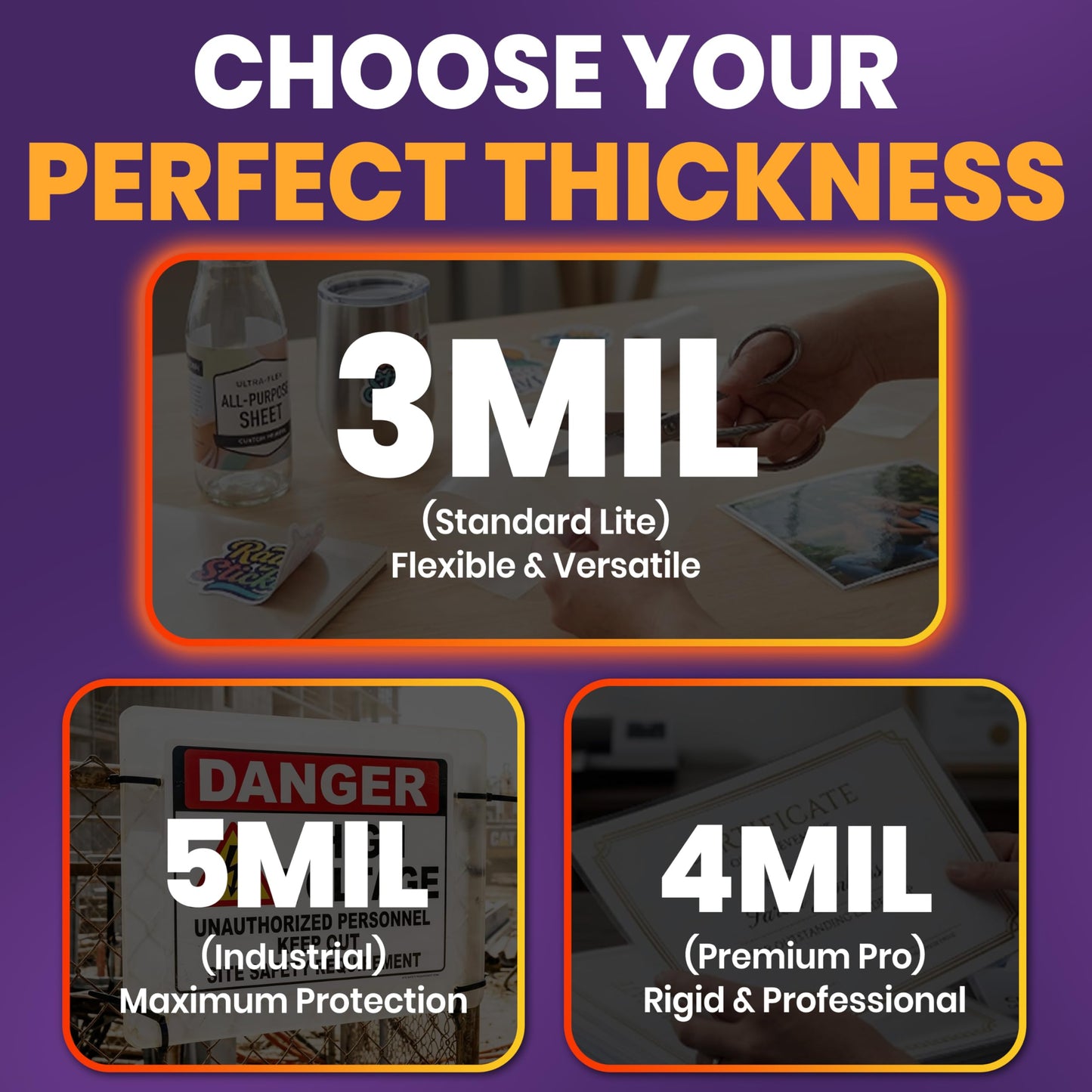 VIOLETTO Self-Adhesive Laminating Sheets, 8.7 x 12.2 in, 3mil, Letter, 100 Pk