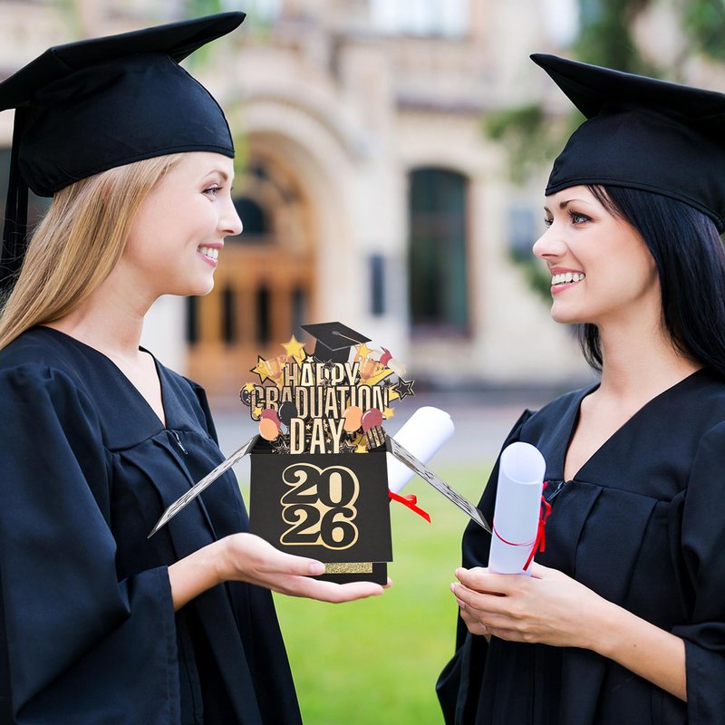 POPGIFTU Graduation Pop Up Card 2026 – 3D Happy Graduation Card with Envelope, Congrats Grad Cards for High School or College Graduate, Money & Gift Card Holder