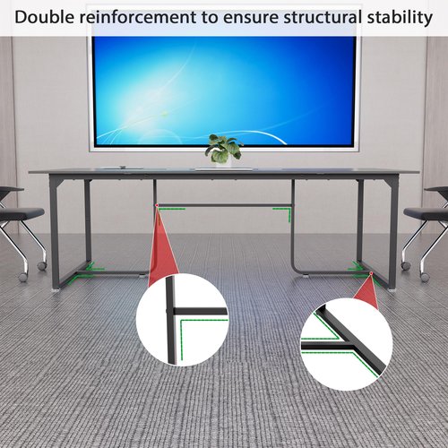 LayBurst 8FT Conference Table,94.4 L x 47.2 W x30.7 H Meeting Seminar Table with Grommet,Stability Enhancement,Large Conference Room Table for Office Meeting (Gray)