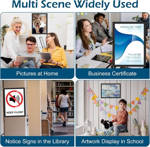 Magnetics 20-Pack Sign Holders - Self-Adhesive Magnetic Document Holders for Wall & Window Display | 8.5 x 11 Inches