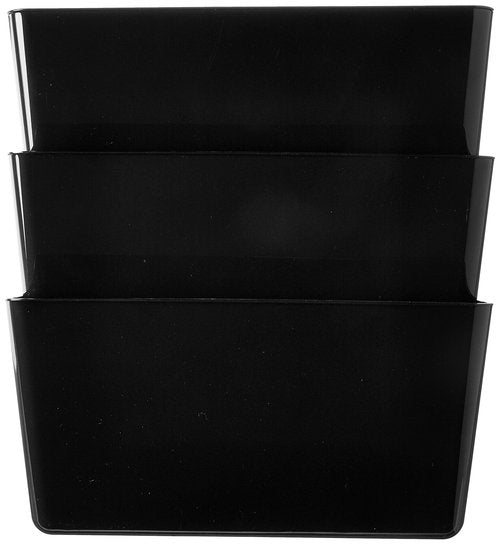 Officemate Wall File, Letter Size with Hanger Set, Black, Comes in 3 Pack (21445)