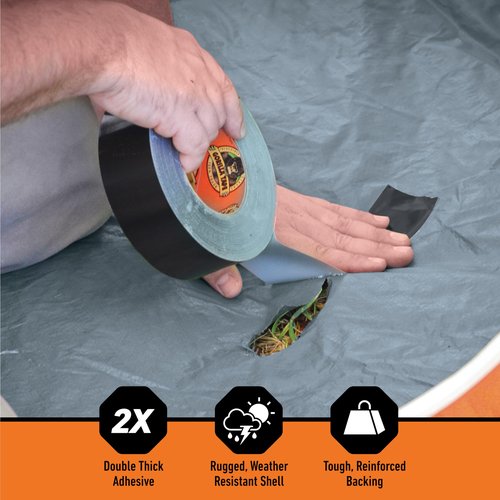 Gorilla Duct Tape, Black Tape, 1.88" x 50 yd (Pack of 6) - Heavy Duty and Weather Resistant for Indoor or Outdoor