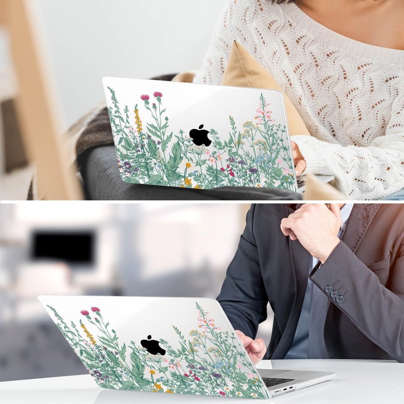 TWOLSKOO for MacBook Air 15 inch Case 2026 2025 2024 2023 Release M5 A3448 M4 A3241 M3 A3114 M2 A2941, Plastic Hard Shell & Screen Protector & Keyboard Cover & Trackpad Film, Botanical Illustration