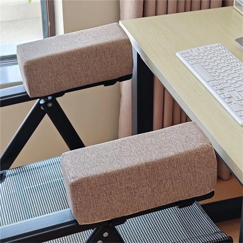 Office Chair Armrest Pads 2 Pc Cotton Linen Foam Elbow Pillow Chair Armrest Pads Support Arm Rest for Office Chair Elbow Relief(Beige)