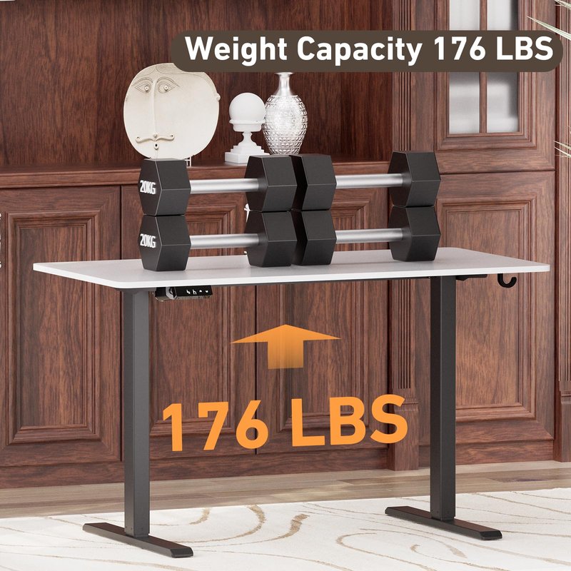 Ywin Electric Height Adjustable Standing Desk with Wheels, 55 x 24 Inches Computer Desk, Home Office Desk, Ergonomic Stand up Desk for Home Office