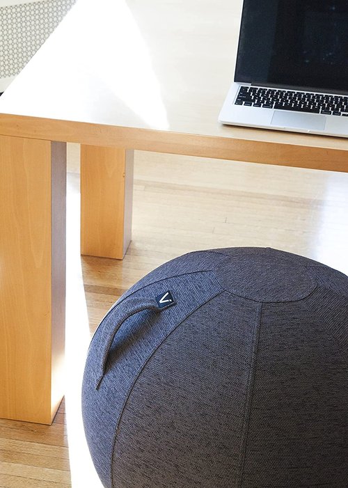 Vivora Luno - Sitting Ball Chair for Office and Home, Lightweight Self-Standing Ergonomic Posture Activating Exercise Ball Solution with Handle & Cover, Classroom & Yoga, Standard