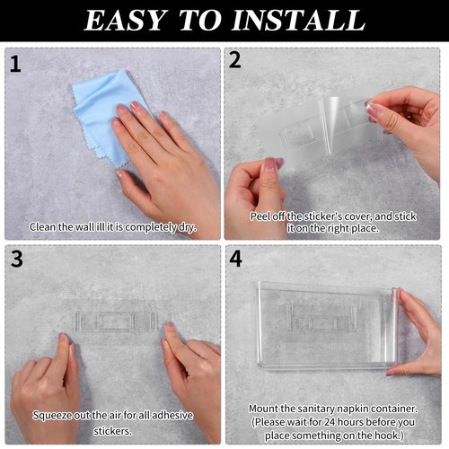 HOFURME 4 Pack Plastic Wall File Holder, Clear Walls Pocket File Organizer with Door Mount, Wall Folder Holder for Home Office Bathroom, 8.6x4.7x1.8 Inch (Polystyrene)