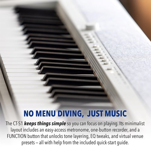 Casio Casiotone CT-S1 – 61-Key Touch-Sensitive Retro Keyboard | Sleek, Portable Design for Beginners to Pros | Stereo Grand Piano + 60 AiX Tones | USB-MIDI Connectivity | Black
