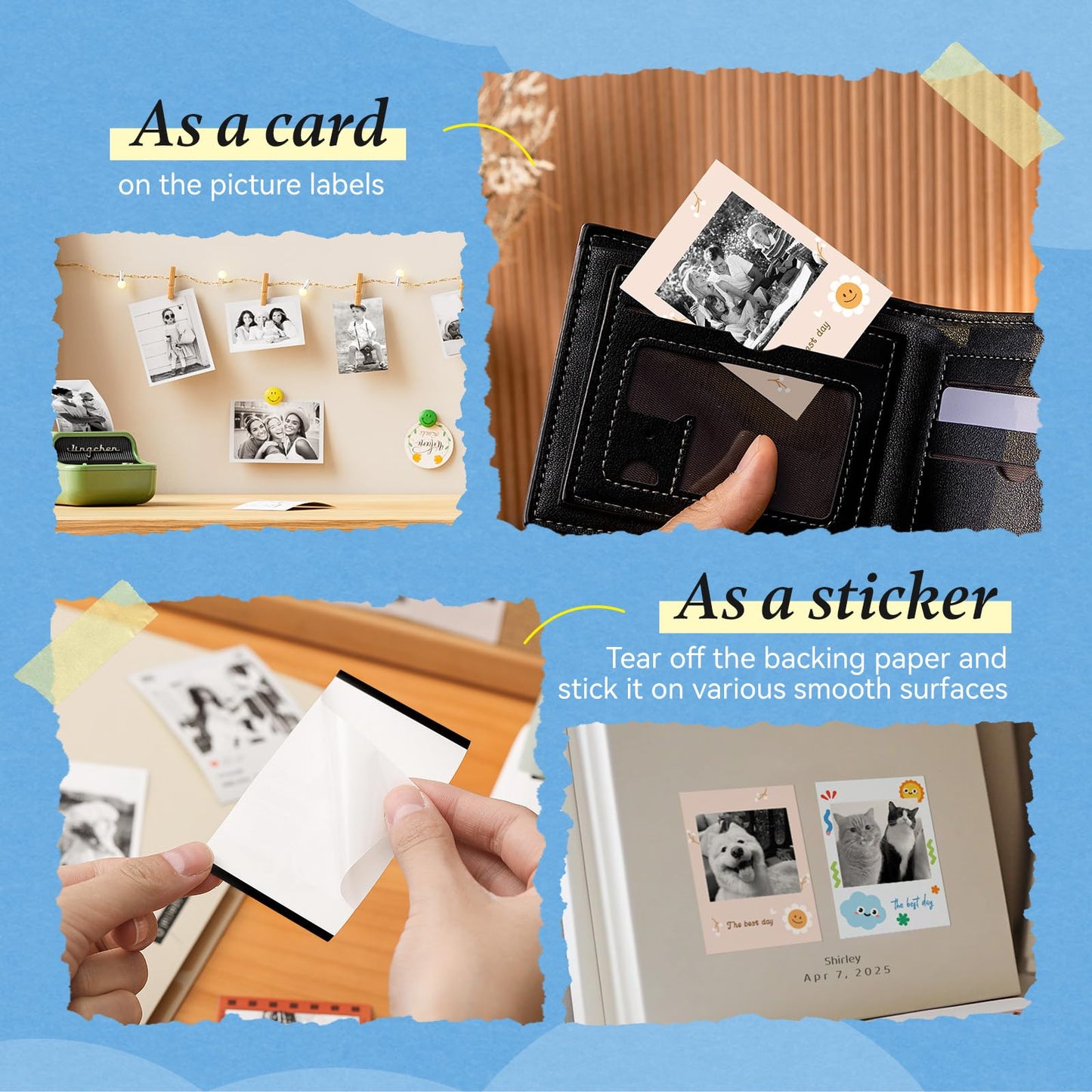 NIIMBOT Photo Labels– Print HD Thermal Labels(2''x2.76'', 50x70mm) for Memories, Notes, Lists & DIY Projects – Compatible with Pro Series Label Makers