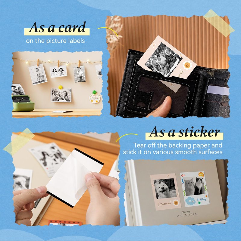 NIIMBOT Photo Labels– Print HD Thermal Labels(2''x2.76'', 50x70mm) for Memories, Notes, Lists & DIY Projects – Compatible with Pro Series Label Makers