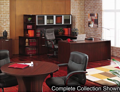 Alera ALERA Valencia Reversible Reception Return, 44.13W X 23.63D X 41.5H, Mahogany