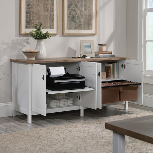 Sauder Cottage Road Storage Credenza, White Finish