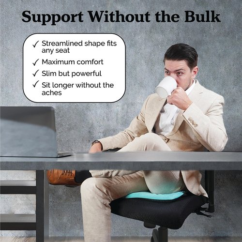 Zen Virtuoso Gel Seat Cushion for Tailbone Support and Relief from Butt and Back Pain and Pressure - Cushions are Large Thick and Comfortable - Ideal for Office Chairs Driving Travel and Long Sitting