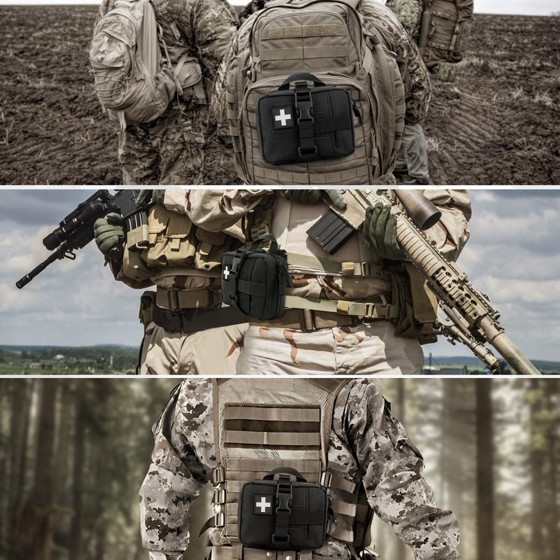 ZZY Tactical EMT Pouch, Upgrade IFAK Tear-Away First Aid Kit Tactical Small Belt First Aid Pouch Molle Medical Pouches for Travel, Outdoor Hiking, Hunting