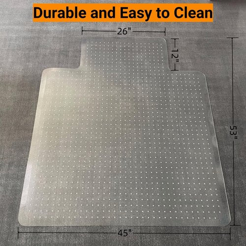 CAICFYIN 45"x 53"x0.1" Office Chair Mat for Carpet,Slip Resistant Heavy Duty Under Desk Protector Carpeted Floors,Easy Glide Rolling Floor Mat for Office Chair with Extended Lip