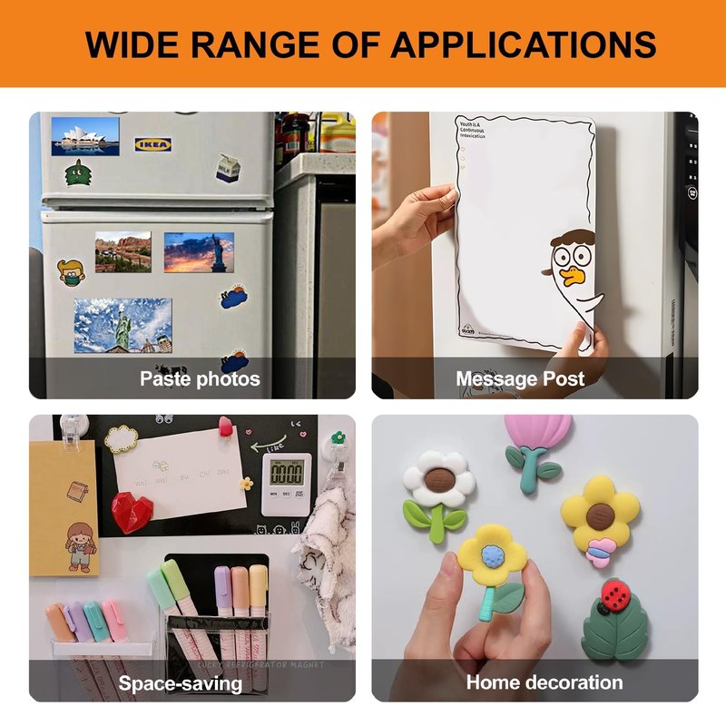 Magnetic Sheets with Adhesive Backing - Easy to Cut Magnet Sheet for Photos, Stickers, Die Storage - A4 Large Size (12" x 8.5") - Extra Strong and Durable Displate Magnets for Fridge, Cabinets (4Pcs)
