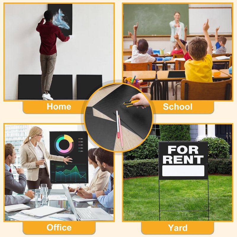 Kathfly 6 Pack Large Black Foam Boards 30 x 40 x 3/16" Thick Acid Free Foam Core Board Double Sided Rigid Poster Foamboard for Art Craft Projects Presentation Signage Painting Wedding School Display