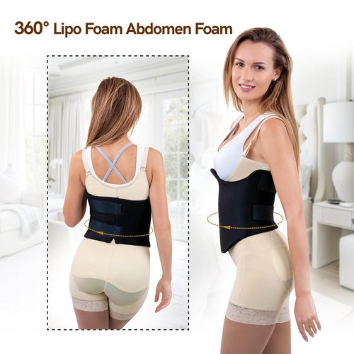 360 Lipo Foam Wrap by Post Surgery | Soft, Breathable Tummy Tuck Binder | X-Large Liposuction Support