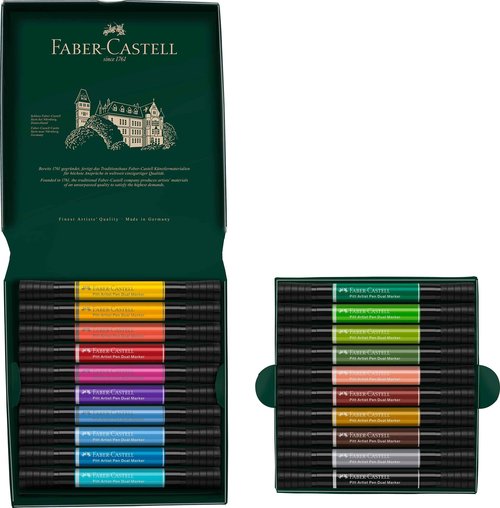 Faber-Castell Pitt Artist Pen Dual Tip Markers - Set of 20