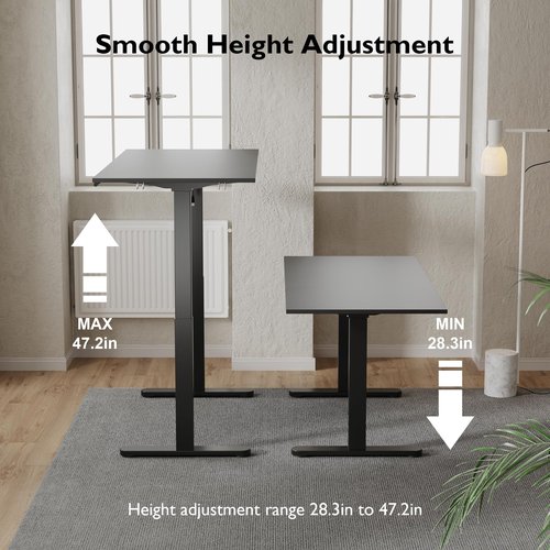 BONTEC Electric Standing Desk Frame, Height Adjustable Sit Stand Desk Base Ergonomic (Dual Motor)