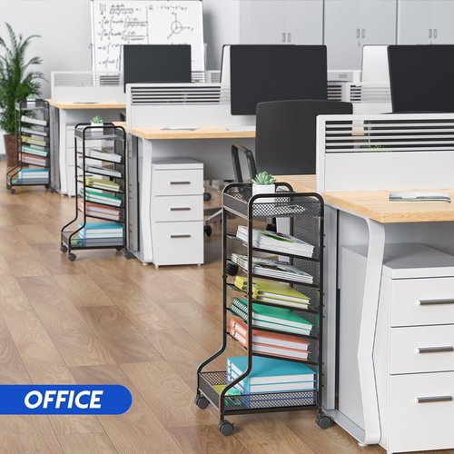 samstar Rolling File Cart,Under Desk Organizer, File Organizer beside Desk, Binder Paper Letter Storage with Wheels,for Office Supplies & Classroom Organization