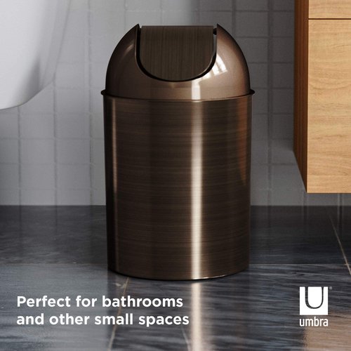 Umbra Mezzo Swing-Top Waste Can, 2.5-Gallon (10 L), Bronze