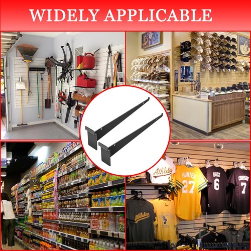 Heavy Duty Slatwall Knife Shelf Bracket - 8 Inch Metal Brackets for Slat Wall | Black Accessories