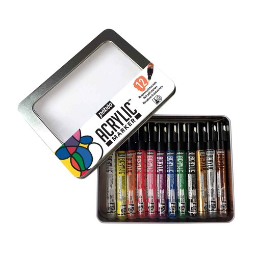PEBEO Acrylic Markers, Assorted, 12X1.2MM