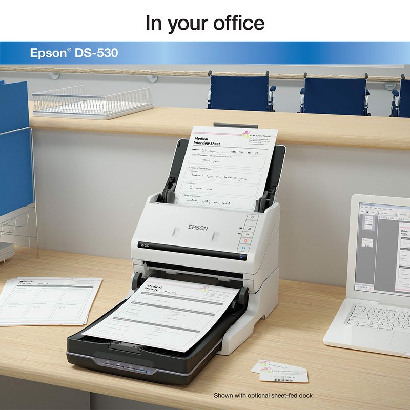 Epson DS-530 Document Scanner: 35ppm, Twain & ISIS Drivers