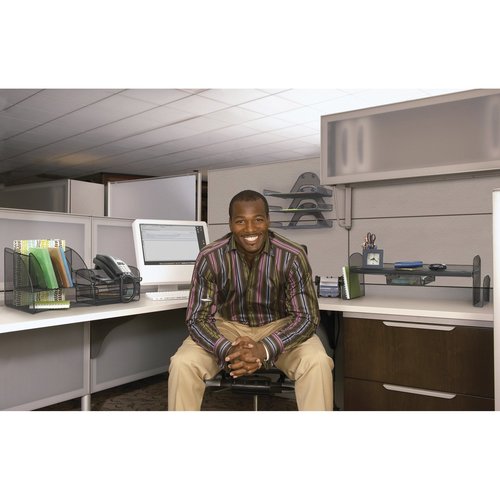 Safco Onyx Mesh Off-Surface Desk Organizer 3604BL, Black Powder Coat Finish, Durable Steel Mesh Construction