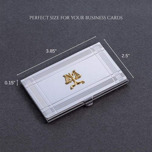 Bey-Berk Legal Lawyer Business Card Case Holder Silver Plated D156L