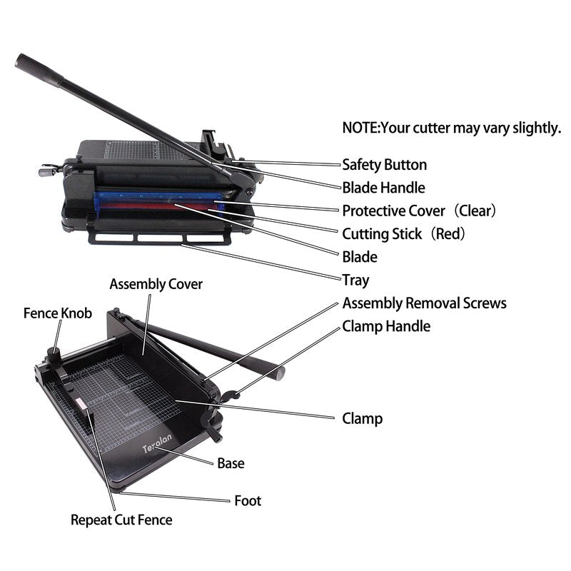 TEXALAN(R) Heavy Duty Guillotine Paper Cutter Black 400 Sheets Stack Paper Trimmer (A3-17'' Paper Cutter)