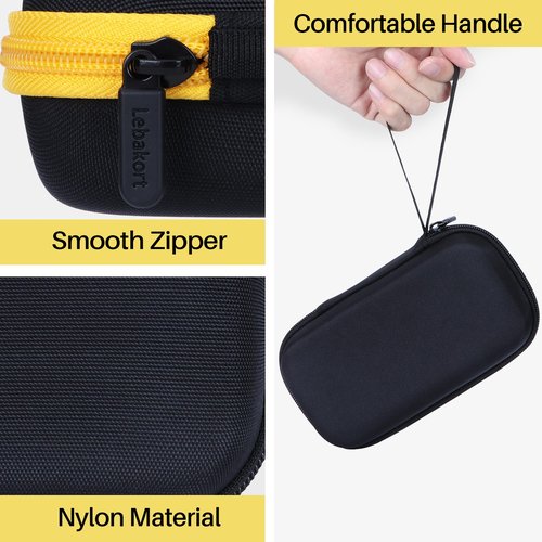 Lebakort Hard Case Compatible with KODAK Mini 2 ERA 4PASS Portable Photo Printer/KODAK Mini Shot 2 ERA 4PASS 2-in-1 Instant Camera and Photo Printer (Black + Yellow Case)