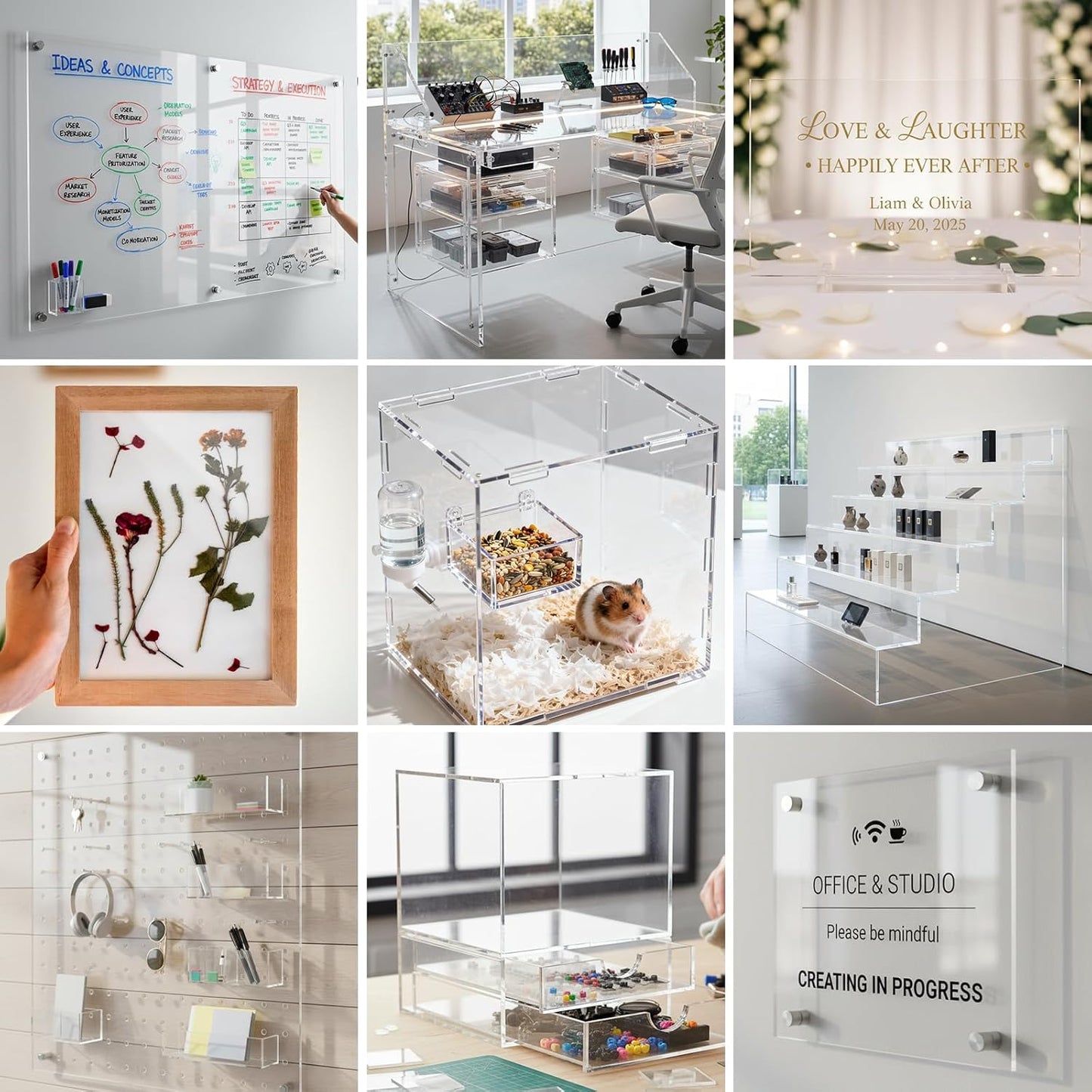 CALPALMY Clear Acrylic Sheets - 24 x 36 Inch, 1/4” Thick for Craft Projects, Signs & Display Cases
