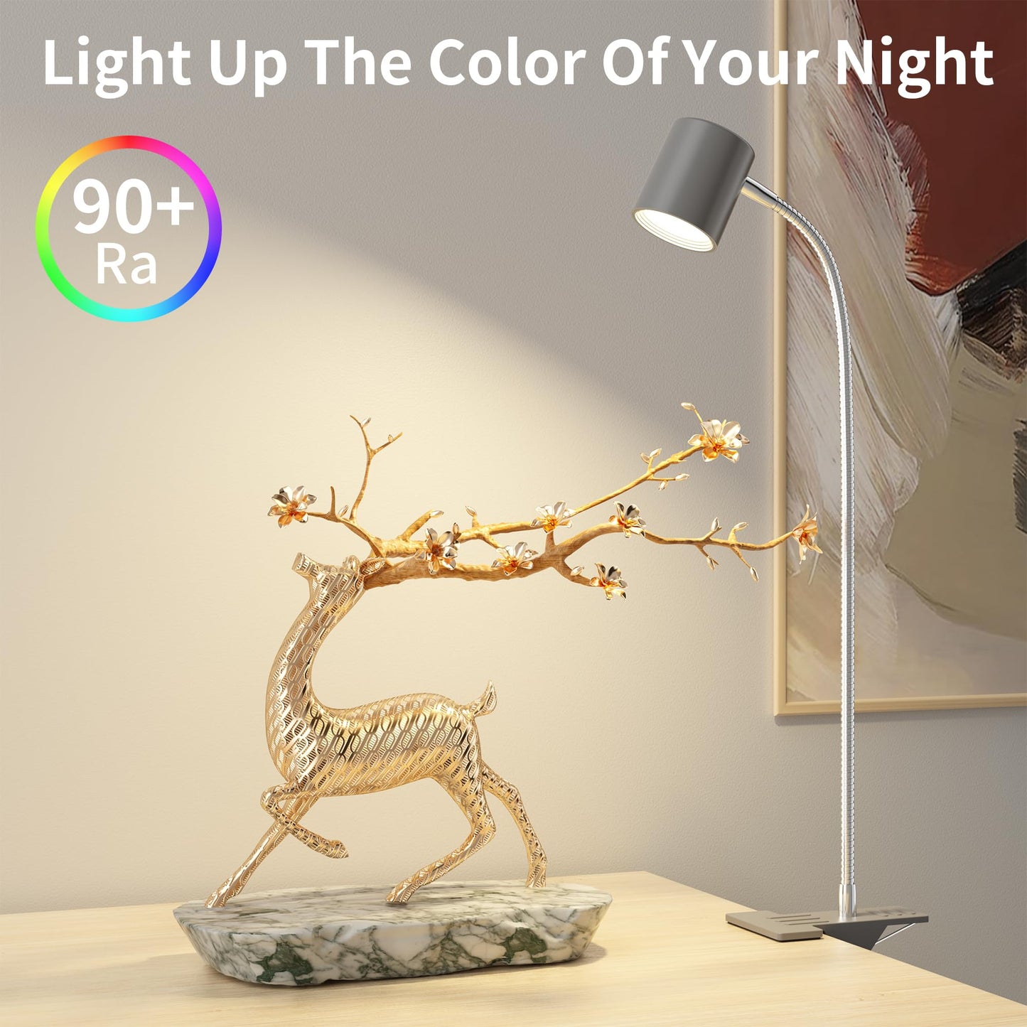 Dott Arts Desk Lamp,USB Clip On Light with 3 Color Modes,LED 10 Levels Brightness Reading Lamp, 360°Gooseneck Book Light,Eye-Care Reading Light for Home Office,Headboards Grey