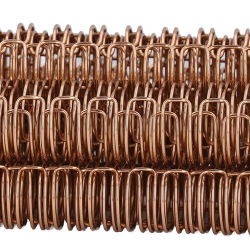 100Pcs Double Loop Wire Binding Spines, 100 Sheet Capacity 3:1 Pitch Binding Wire for Letter Size (Rose Gold)
