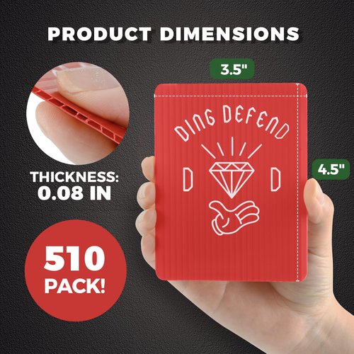 Ding Defend 510 Pack Trading Card Mailing Protectors - Hard Plastic Slab - Diamond Hands Card Guard Packaging Pads for Collectibles, Shipping & Hobby Supplies - 3.5 x 4.5 Inches