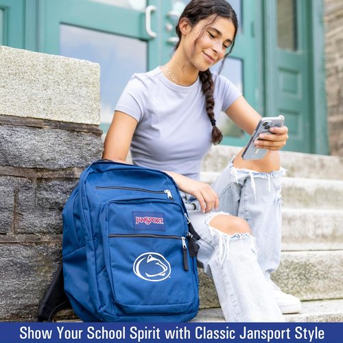 JanSport NCAA Connecticut Huskies Backpack - Big Student Bag with Padded 15-Inch Laptop Sleeve & Bottle Pocket | Navy