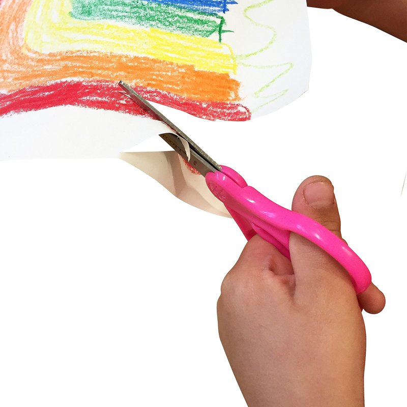 Westcott 15967 Right- and Left-Handed Scissors, Classic Kids' Scissors, Back to School, Classroom Supplies, Ages 4-8, 5-Inch Blunt Tip, Neon Pink