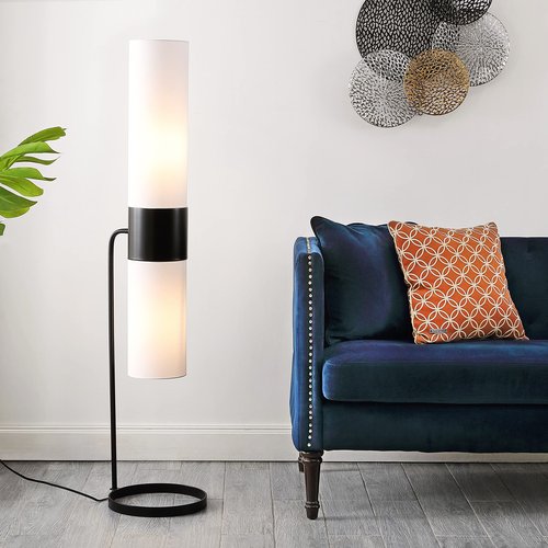 SAFAVIEH Lighting Collection Fierro Modern Black 55-inch Floor Lamp (LED Bulbs Included)