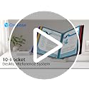 OrgEase White 10-Pocket Desk & Wall Organizer with Metal Base, Color Pockets