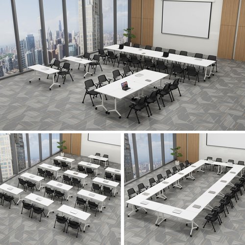 Okeysen Folding Office Chairs with Removable Wheels & Mesh Back,20 Pack Stackable Conference Room Chairs, Stackable Conference Room Chair, Office Guest & Reception