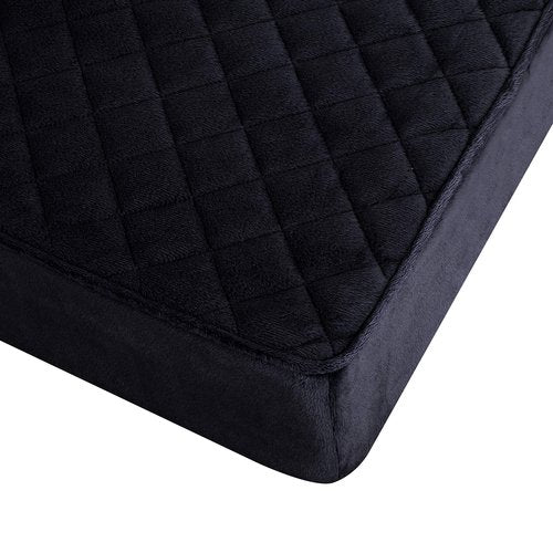 COMFORTANZA Extra Large 22x22x5 Medium-Soft Memory Foam Seat Cushion for Recliner, Armchair, Couch - Washable Velvety Cover with Waterproof Layer,Non-Slip Base - Tailbone Pain,Pressure Relief - Black