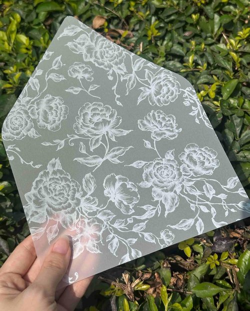 Skiennix 100 Pack Envelope Liners - Elegant White Floral Vellum for 5x7 Wedding Invitations | A7 Euro Flap