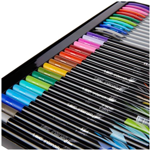 BIC Intensity Felt Tip Pens, Writing Pens with 20 Fine and 12 Medium Tips, Vibrant Colouring Pens, School Supplies for Kids or Adults, 32 Pack