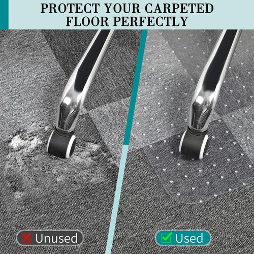BesWin Chair Mat for Carpets, Clear Office Chair Mat for Carpeted Floors, Carpet Protector Mat for Office Chair for Low Pile Carpet, BPA and Phthalate Free(47" x 59" Rectangle)
