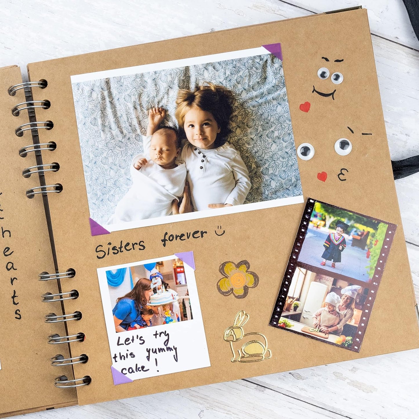 Bstorify Scrapbook Album - 60 Pages, 8x8 Inch, Brown Thick 200gsm Kraft Paper | Perfect for Art & Craft Projects