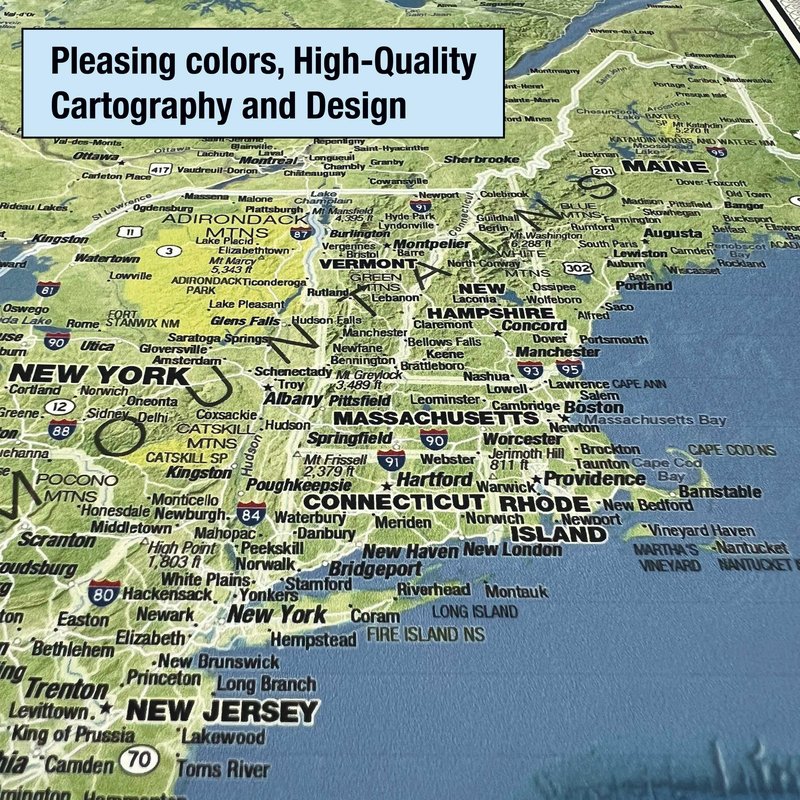 Laminated United States Ranger Map Poster | Physical Style Map | Includes The Most Legible Location Labels | 36” x 24” | Shipped Rolled in a Tube, Not Folded | Great for The Home, Office, or Classroom...
