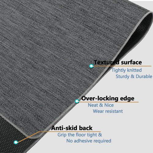 RccugmatS Chair Mat for Hardwood Floor, 36" x 48" Heavy Duty Office Chair Mat for Rolling Chairs, Anti Slip, Computer Chair Desk Mat, Floor Protector for Home Office, Black&Grey